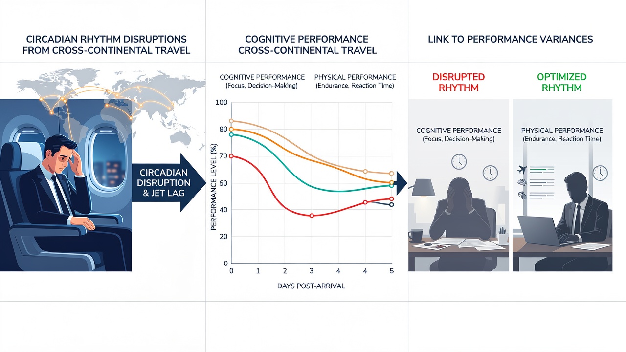 Graph showing performance metrics of basketball teams before and after long-distance travel