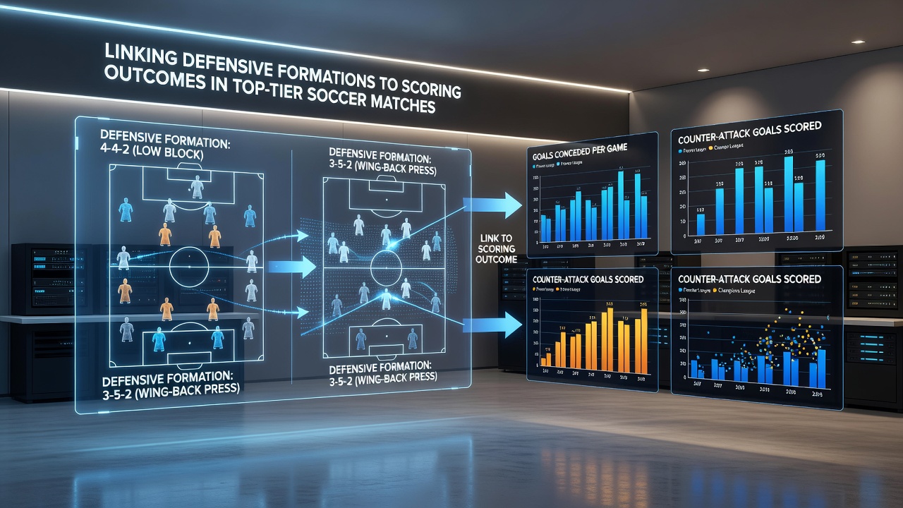 Soccer pitch diagram illustrating formation shifts and resulting goal probabilities