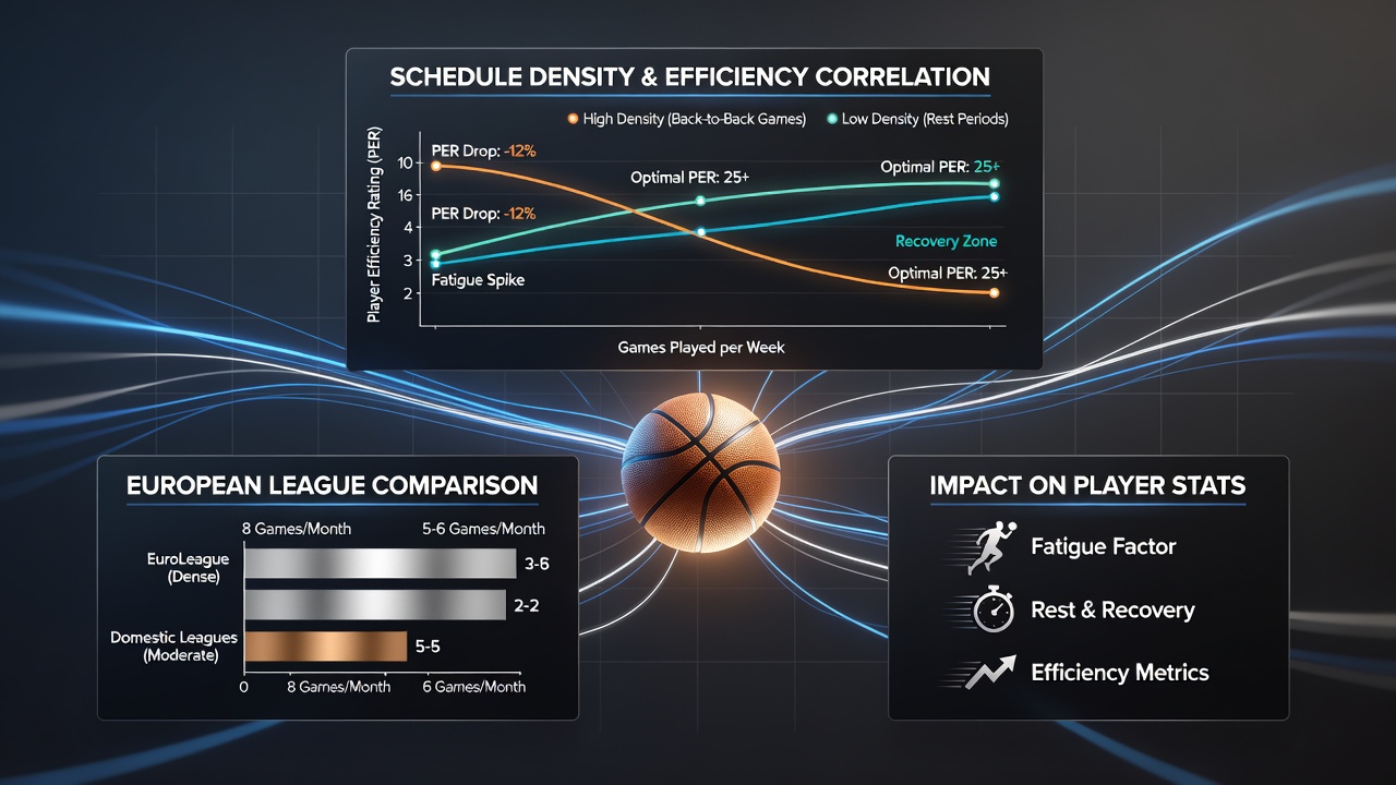 Infographic illustrating correlations between fixture congestion and adjusted betting lines in basketball markets