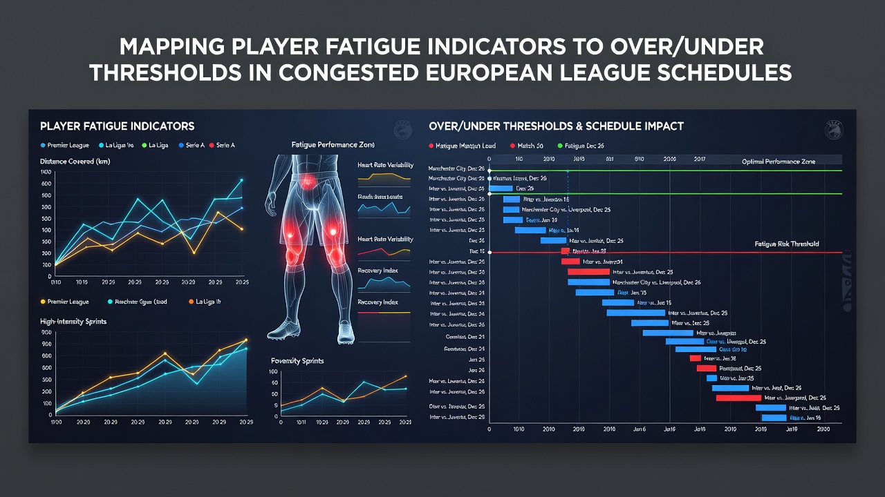 Visual chart showing player workload data mapped against goal totals in European league matches